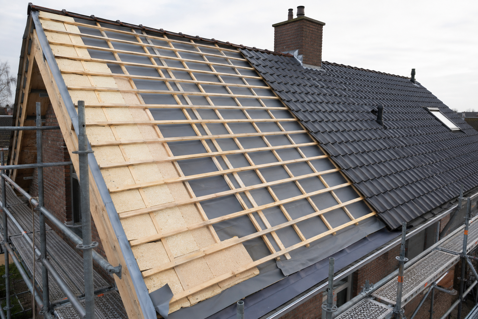 Dakisolatie tijdens renovatie